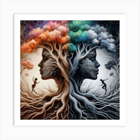 Nature’s Duality, Tree of Life, Psychology, Human Art Print