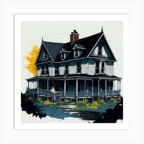 Colored House Ink Painting (141) Art Print
