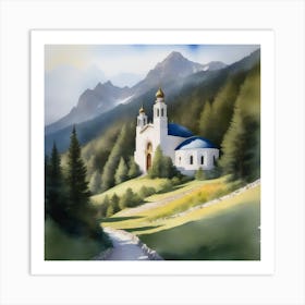 Church In The Mountains Art Print