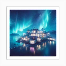 ethereal and dreamlike depiction of the Northern Lights, 4 Art Print