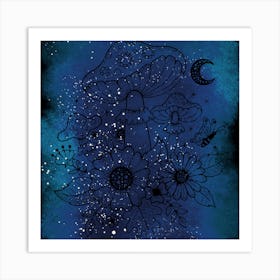 Galaxy Mushroom Art Print Art Print