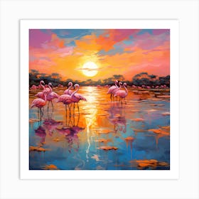 Nature's Grace: Flamingo Whispers Art Print