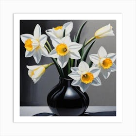 Daffodils In A Vase 2 Art Print