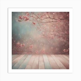 Sakura Blossom Background Art Print