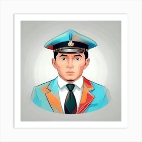 Portrait Of A Police Officer Art Print