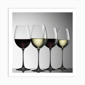 Illustrative Albedo Grey Wine Glasses Art 1 Art Print