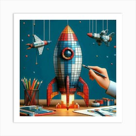 Rocket Ship Art Print