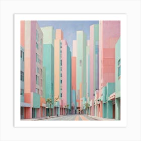 Street In Miami Art Print