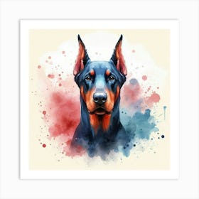 Watercolor Doberman Pinscher 1 Art Print