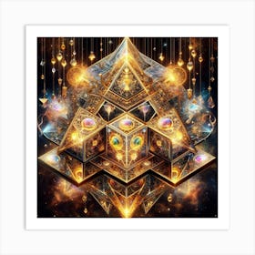 Golden Cube 6 Art Print