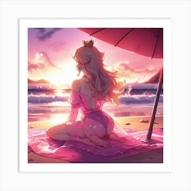 Peach sunset Art Print