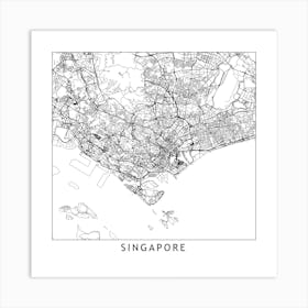 Singapore Map Line Art Print