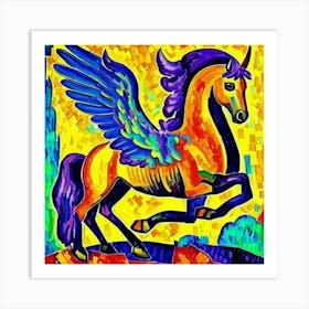 Yellow Pegasus Art Print