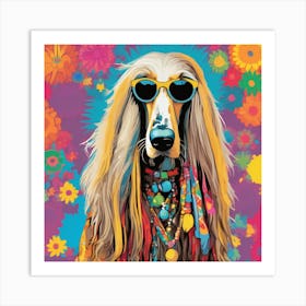 Hippie Dog Art Print