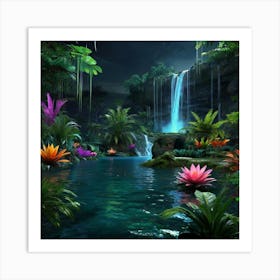 Default Photo Realistic Image Of An Alien Jungle With A Lagoon 0 ١ 1 Art Print