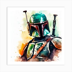 Boba Fett Watercolor Art Print