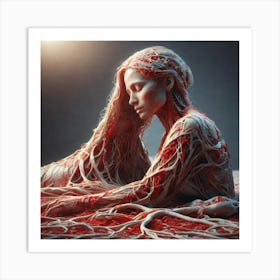 Woman Covered In Blood 2 Art Print