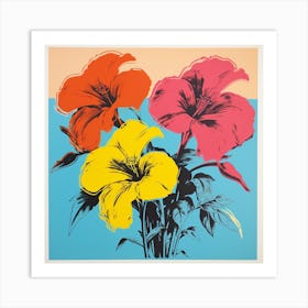 Andy Warhol Style Pop Art Florals 1 Art Print