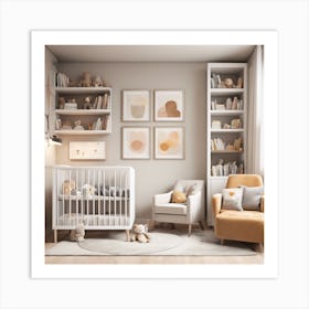 251110 Modern Nursery With Minimalistic Design, White Cri Xl 1024 V1 0 Art Print