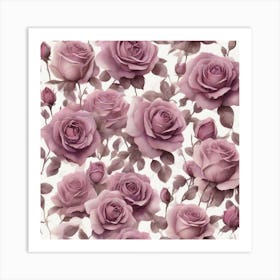 Mauve roses 1 Art Print