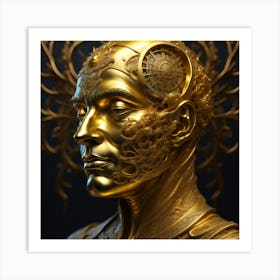 Golden Head Of A Man Art Print