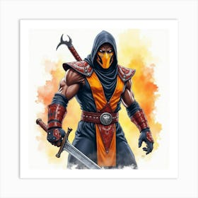 Mortal Kombat Ninja Fighter Concept Art (46) Art Print