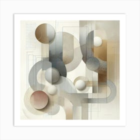 Neutral Abstract Of Beige, Grey, And White,1 Art Print