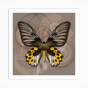 Mechanical Butterfly The Rippon S Birdwing Techno Troides Hypolitus On A Beige Background Art Print