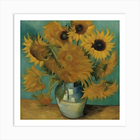 Sunflowers In A Vase Art Print