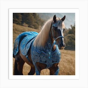 Blue Horse 1 Art Print