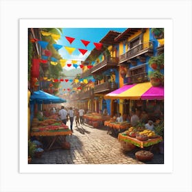 Street Market In Mexico 2 Art Print