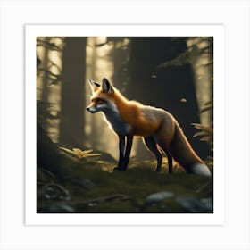 Fox In The Forest 80 Art Print