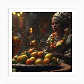 Woman Selling Fruit Art Print