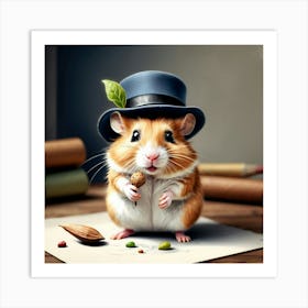 Hamster In A Hat 4 Art Print