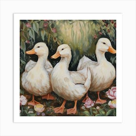 Ducks Fairycore Painting 4 Art Print