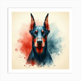 Watercolor Doberman Pinscher 3 Art Print