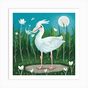 White Stork Art Print