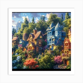 Fairytale Village 3 Art Print