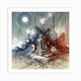 Abstract Cityscape 6 Art Print