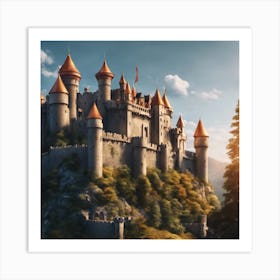 Castle On A Hill 4 Art Print