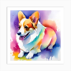 Pembrokeshire Corgi Painting Art Print