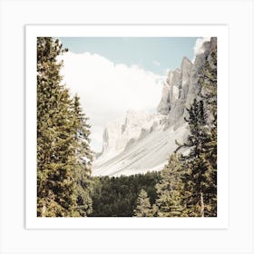 Thick Forest Mountain Square Art Print
