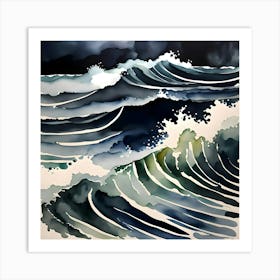 Crazy ocean Art Print