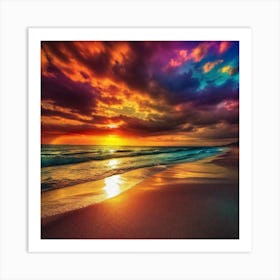 Sunset On The Beach 177 Art Print