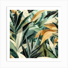 Tropical Leaves Pattern 3 Art Print