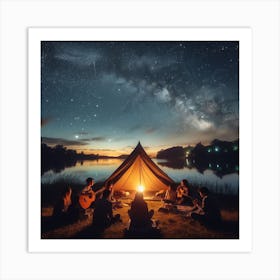 Camping Under The Stars 1 Art Print