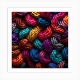 Colorful Yarn Background 16 Art Print