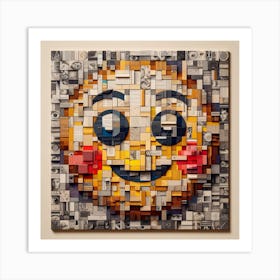 Emoji smile puzzle face Art Print