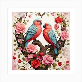 Lovebirds 1 Art Print