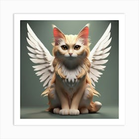 Angel Cat Art Print